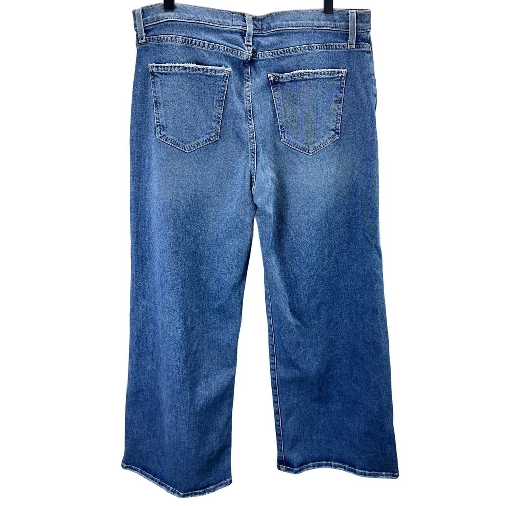 Current/Elliott Wide Leg Crop Jeans Womens Size 32 Parisian Chic Capsule Boho - Picture 3 of 5